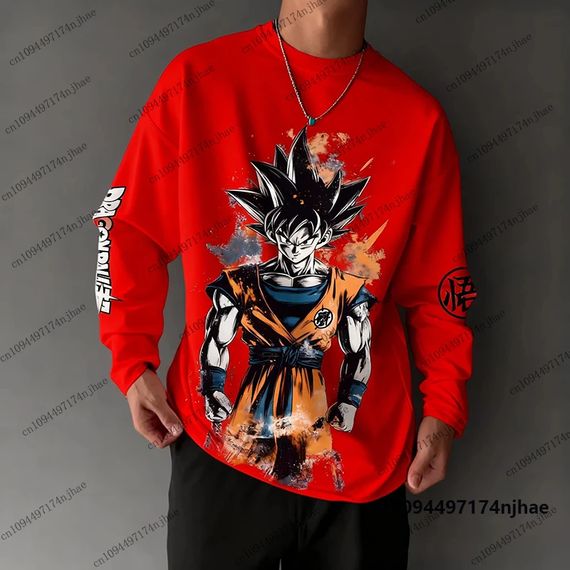 2026 Herbst Neues Dragon Ball Wukong Print Langarm-T-Shirt für Herren und Damen, lässige Streetwear, Herrenbekleidung, lockere Oversize-Oberteile – Detail 7