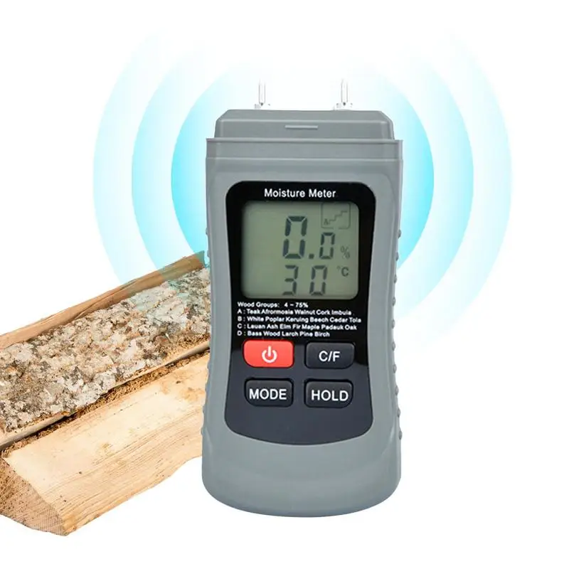 Tree Moisture Meter Precise Moisture Reader Digital Moisture Meter Portable Temperature Humidity Monitor Moisture Detector For