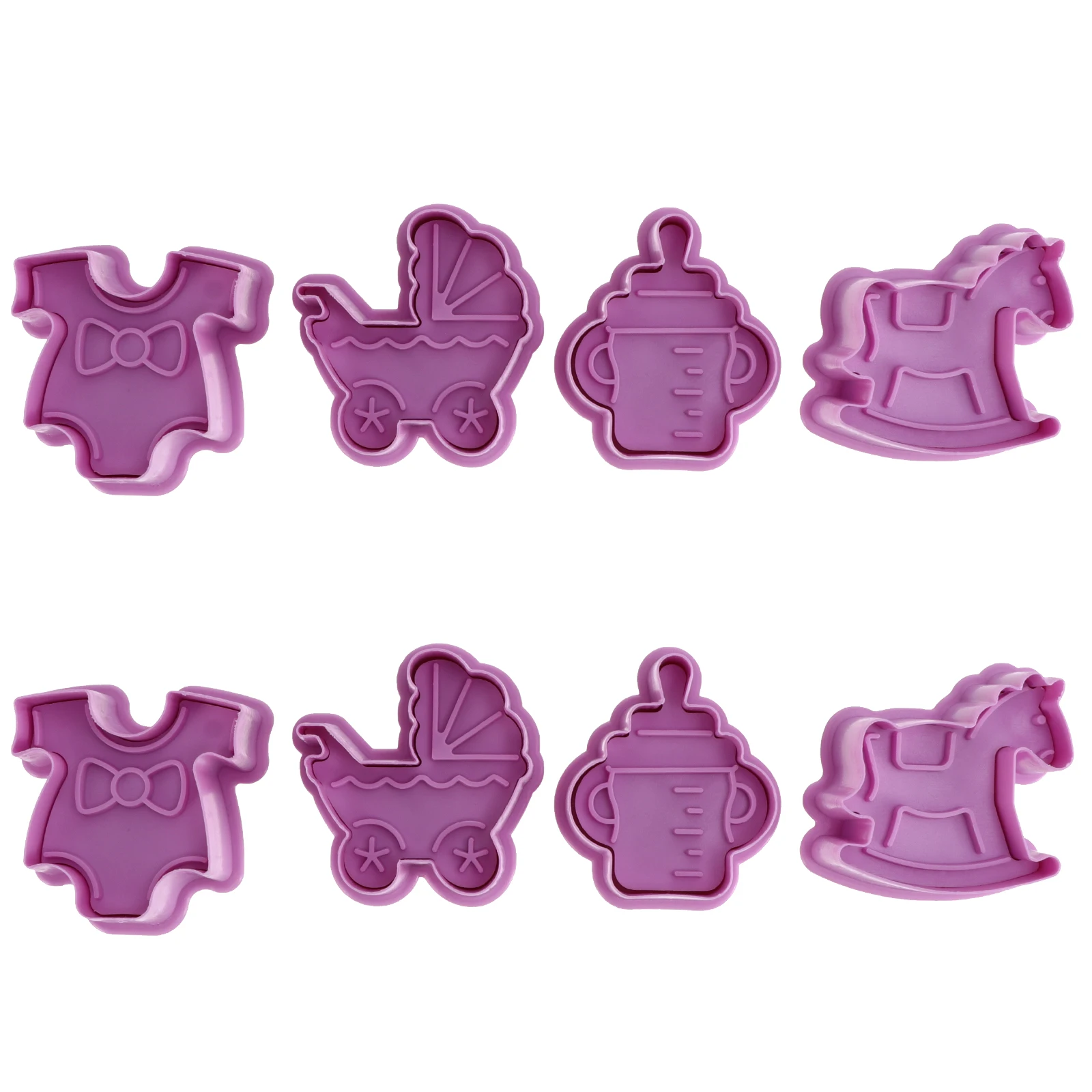 

Biscuit Molds Cookie Set Premium Plastic Baking Tools Round Shape Cartoon Style Party Prop Cake Decor