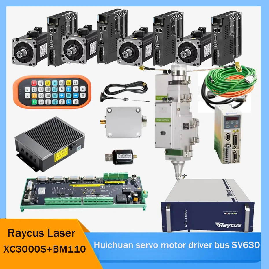 Raycus RFL-C020/RFL-C025/RFL-3000S laser source cutting version XC3000S cutting head BM110 Huichuan servo motor drive bus SV630