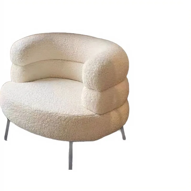 Internet-famous lambswool lazy sofa chair, living room, bedroom, walk-in closet, single sofa vanity chair
