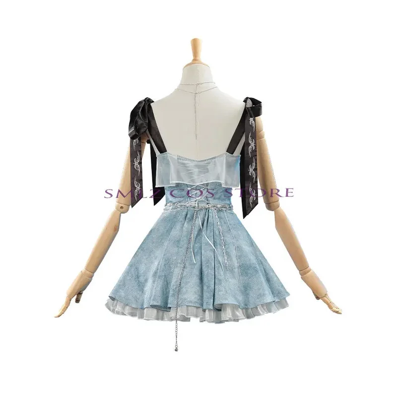 2025 لعبة الحب والمساحة العميقة Mc Player تأثيري شيا Yizhou Caleb زوجين عيد ميلاد فتاة الأزرق بروتيل فستان دعوى للمرأة الفتيات التزلج