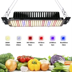 Luz LED de cultivo LM2835 DE ALTO PPFD, lámpara Phyto de espectro completo, AC85-240V, 300W, para plantas, tienda, invernadero, sistema de cultivo hidropónico