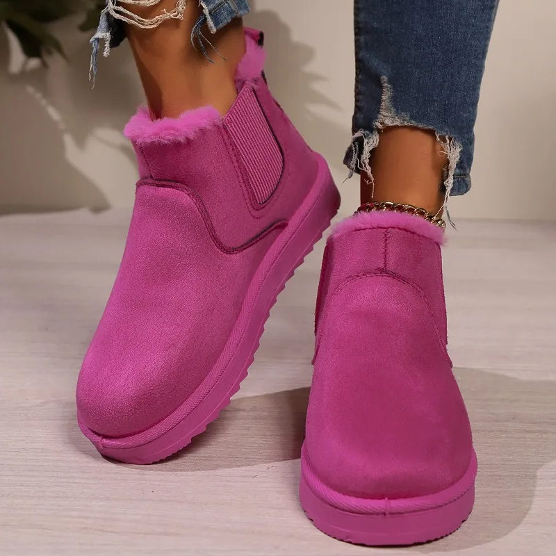 New Winter Women Snow Boots Plush Warm Non Slip Waterproof Ladies Flats Sneakers Casual Slip on Female Ankle Boots Botas Mujer