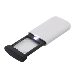 Pull-Out Magnifying Glass Foldable Portable Magnifier Handheld 4x Lighted Magnifying Glass for Reading Jewelry/Antique Appraisal