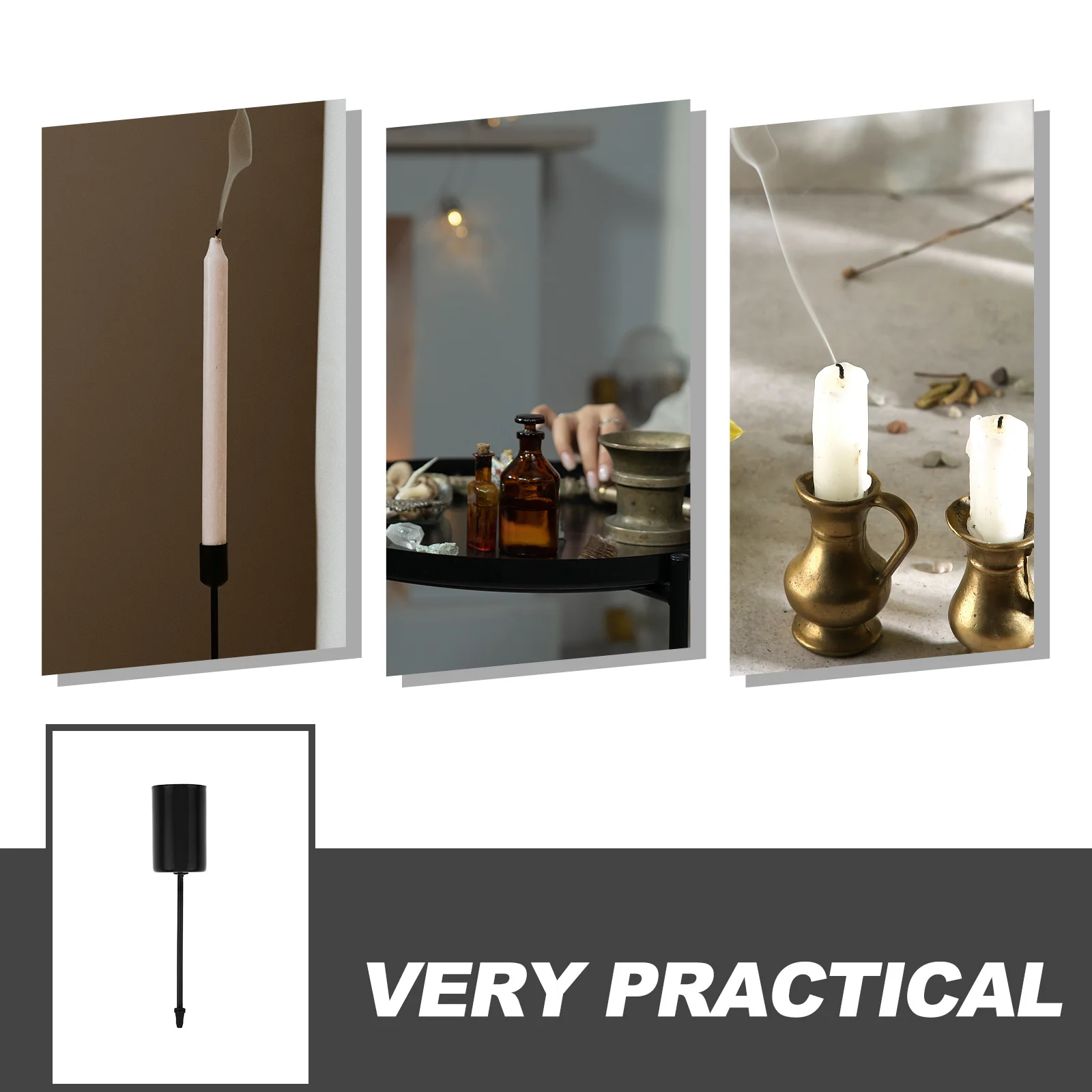 4 قطعة حامل حصص كوب معدني مع سبايك صغير مستدق حامل لطاولة إكليل حفلة مهرجان سطح المكتب ديكور Tealight #3