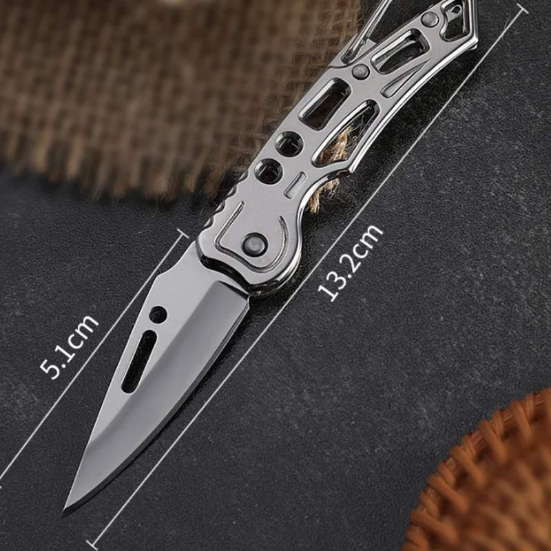 Full Stainless Steel Blade Shape Knife Outdoor Camping Self-Defense Emergency Survival Knife Tool Portable Size