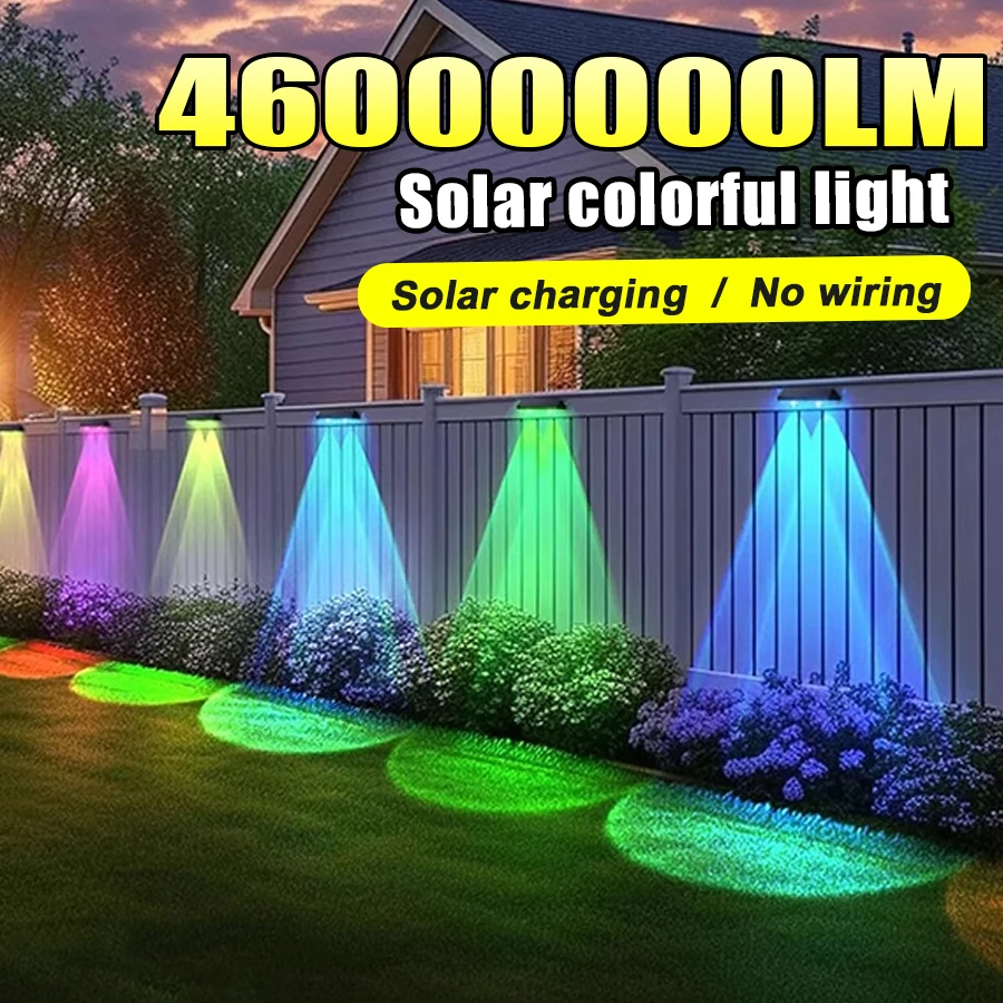 

Newest Solar Wall Lamp Outdoor LED Solar Colorful Lights Bright Waterproof Garden Lighting 9 Mode Decoration Solar Powered Light
