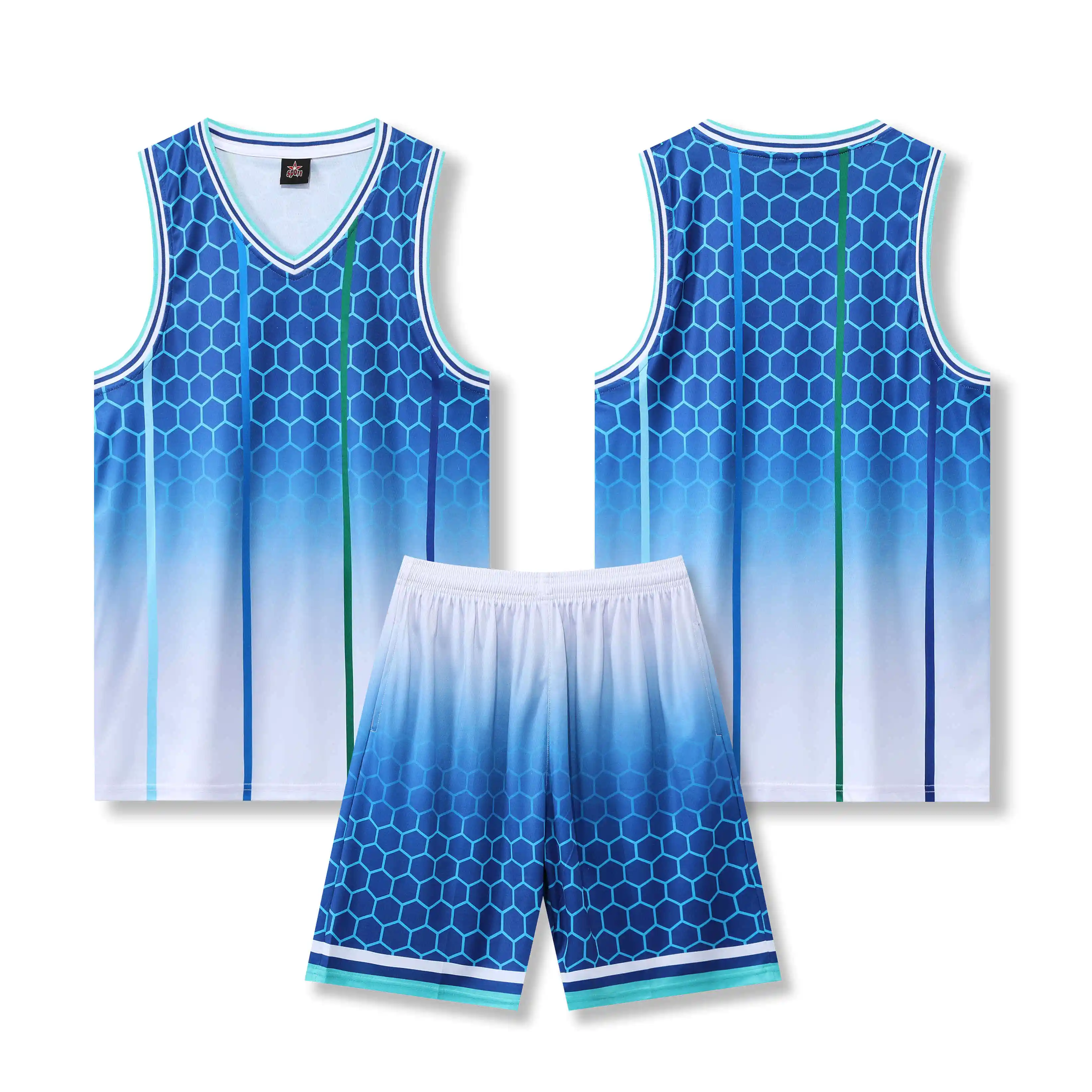 Nuovo set da uomo maglie da basket traspiranti gioco primario squadra manica corta uniforme da allenamento gilet e pantaloncini