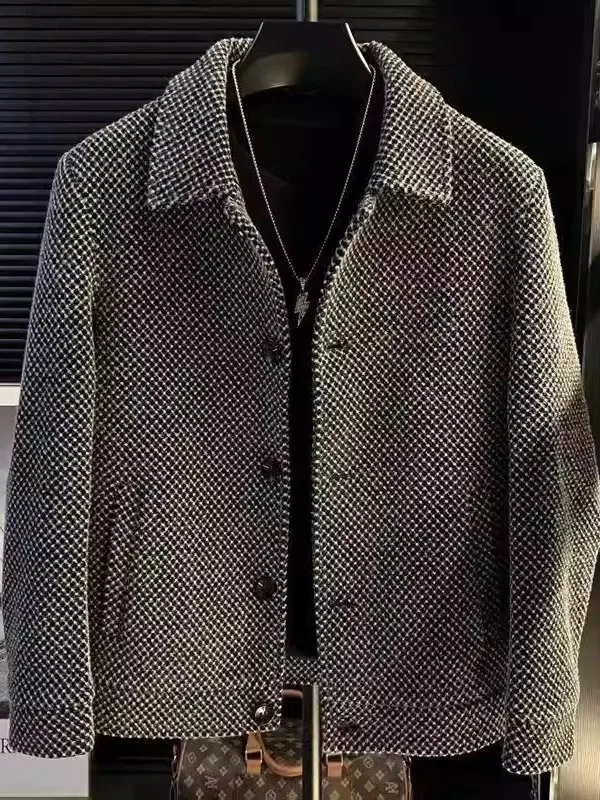 

Высококачественное мужское шерстяное пальто из утолщенного фланеля, корейский стиль, модная мужская одежда, 100% полиэстер