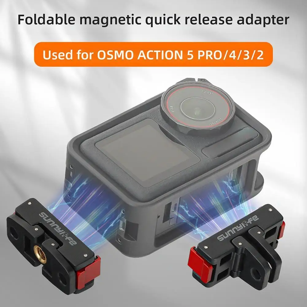 

Многофункциональный магнитный адаптер для DJI Osmo Action 5 Pro/4/3/2, складной с двумя когтями, резьба 1/4 для DJI Action 5 Pro