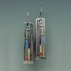 Vintage Mix Color Geometry Dangle Earring for Women 2023 New Bohemian Tribal Hollow Out Metal Floral Long Earrings Jewelry Gifts