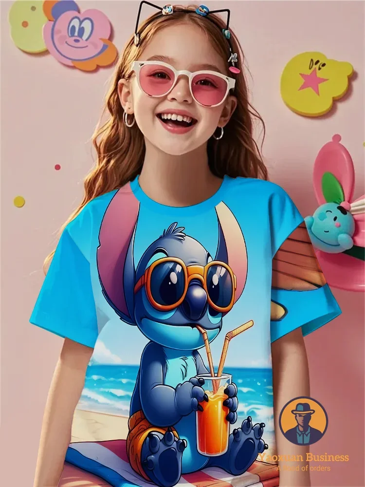 

New Stitch 3D Cartoon T Shirt Kids Teens Boys Girls Cotton Summer Best Selling Trendy Fashion