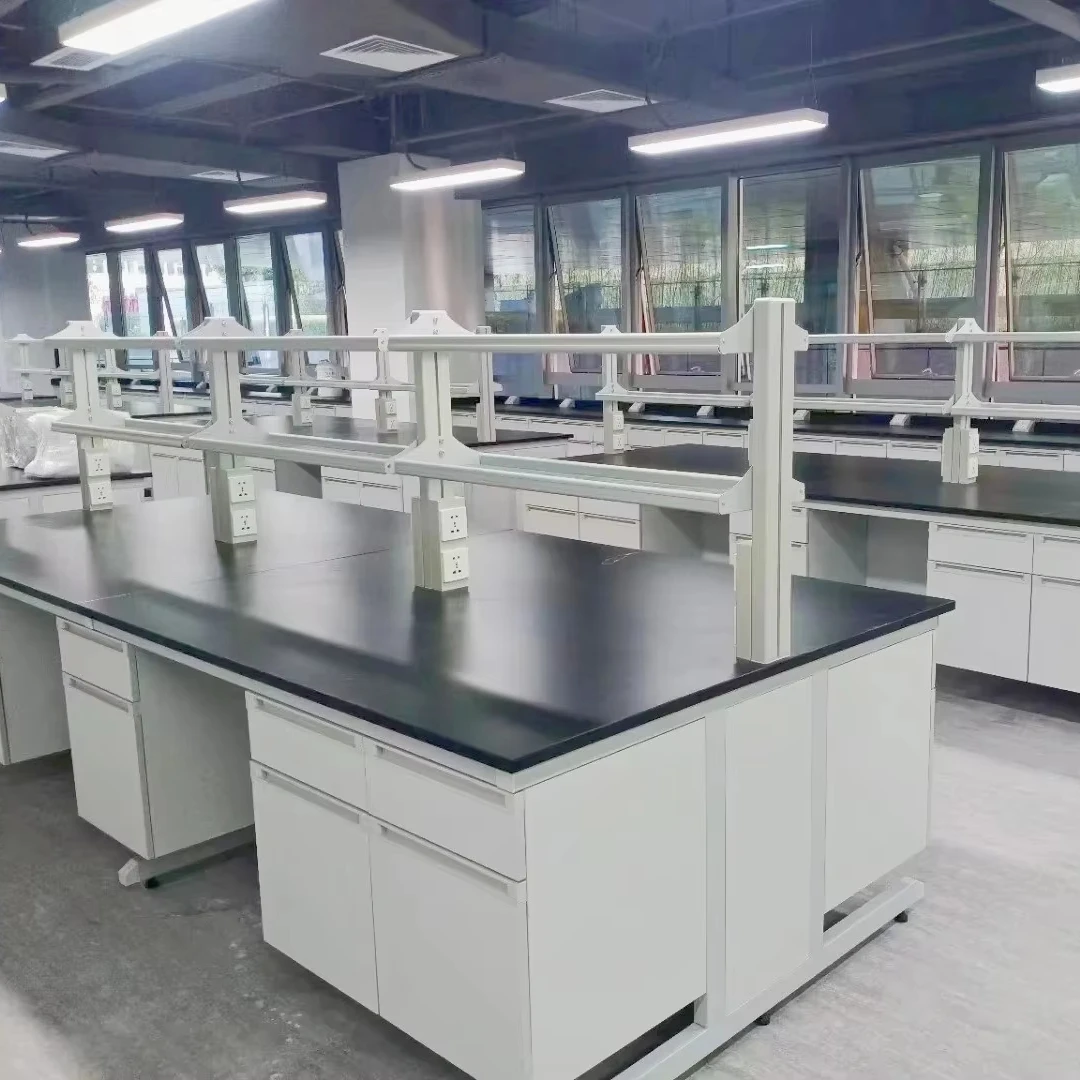 Industrial Lab Table Chinese Factory Modern White Color School Computer Lab Furniture For Biology University Hospital Metal