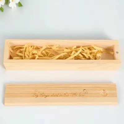 

Pregnancy Test Stick Wooden Box Lidded Case Drawer Elegant Announcement Container Keepsake with Miss Newborn
