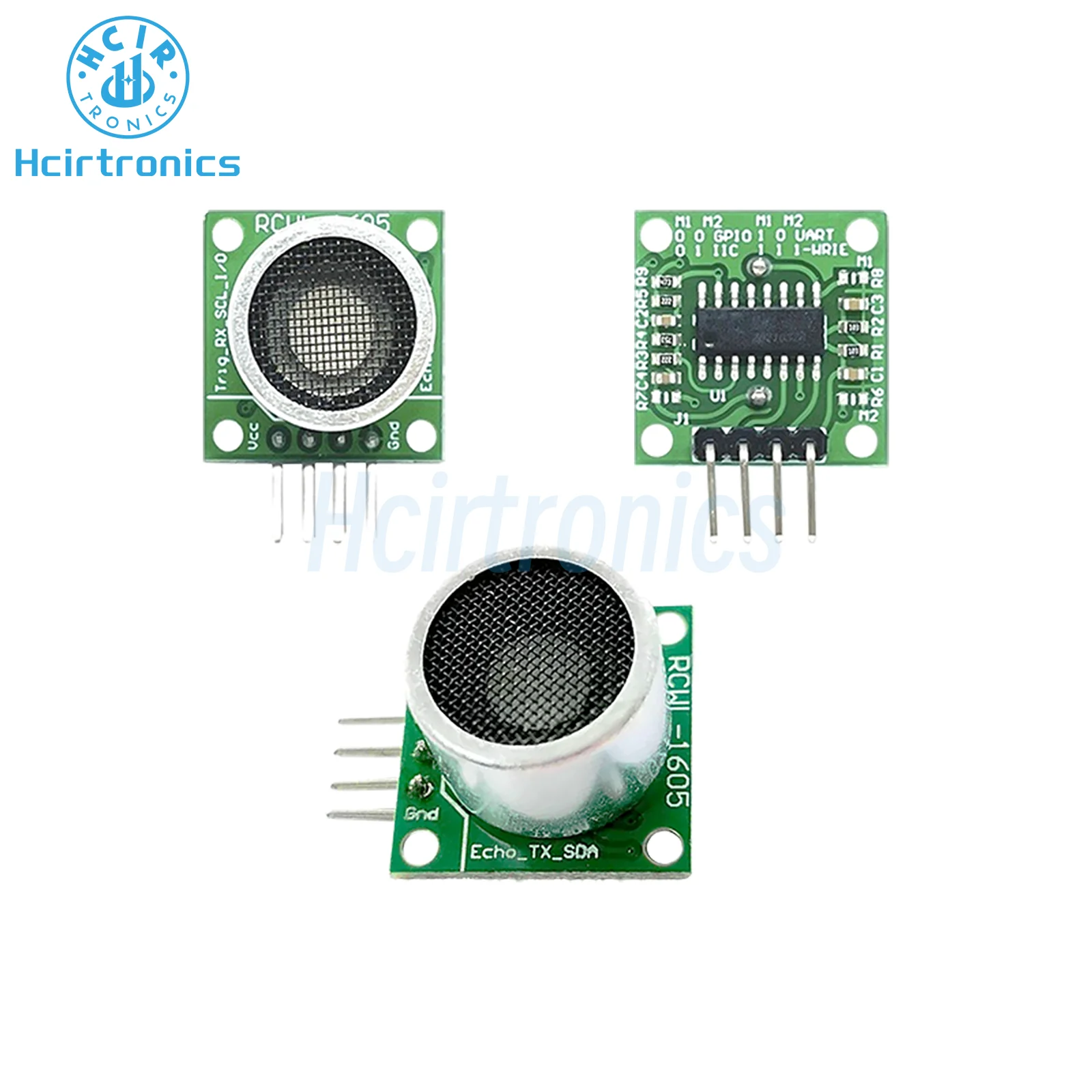 RCWL-1605 Receiver and Transmitter Integrated Open Ultrasonic Ranging Module Distance Measuring GPIO Serial Port IIC Single Bus