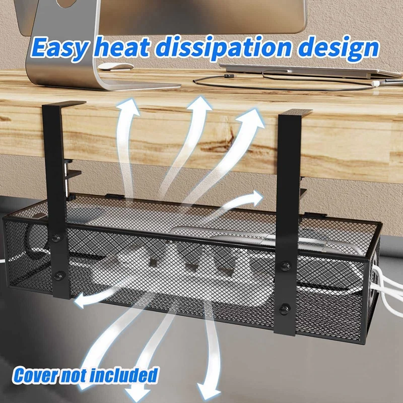 1 Stück Kabelmanagement-Box für den Schreibtisch, Klemme unter dem Tisch, Kabelmanagement-Organizer, Kabelablage