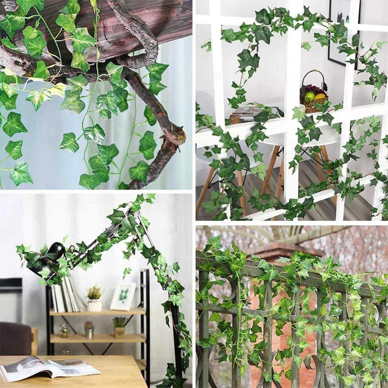 10pcs Ivy Simulation Vine Green Plant Vine Outdoor Greenery Wall Decor DIY Artificial Vine Home Garden Wedding Party Decor