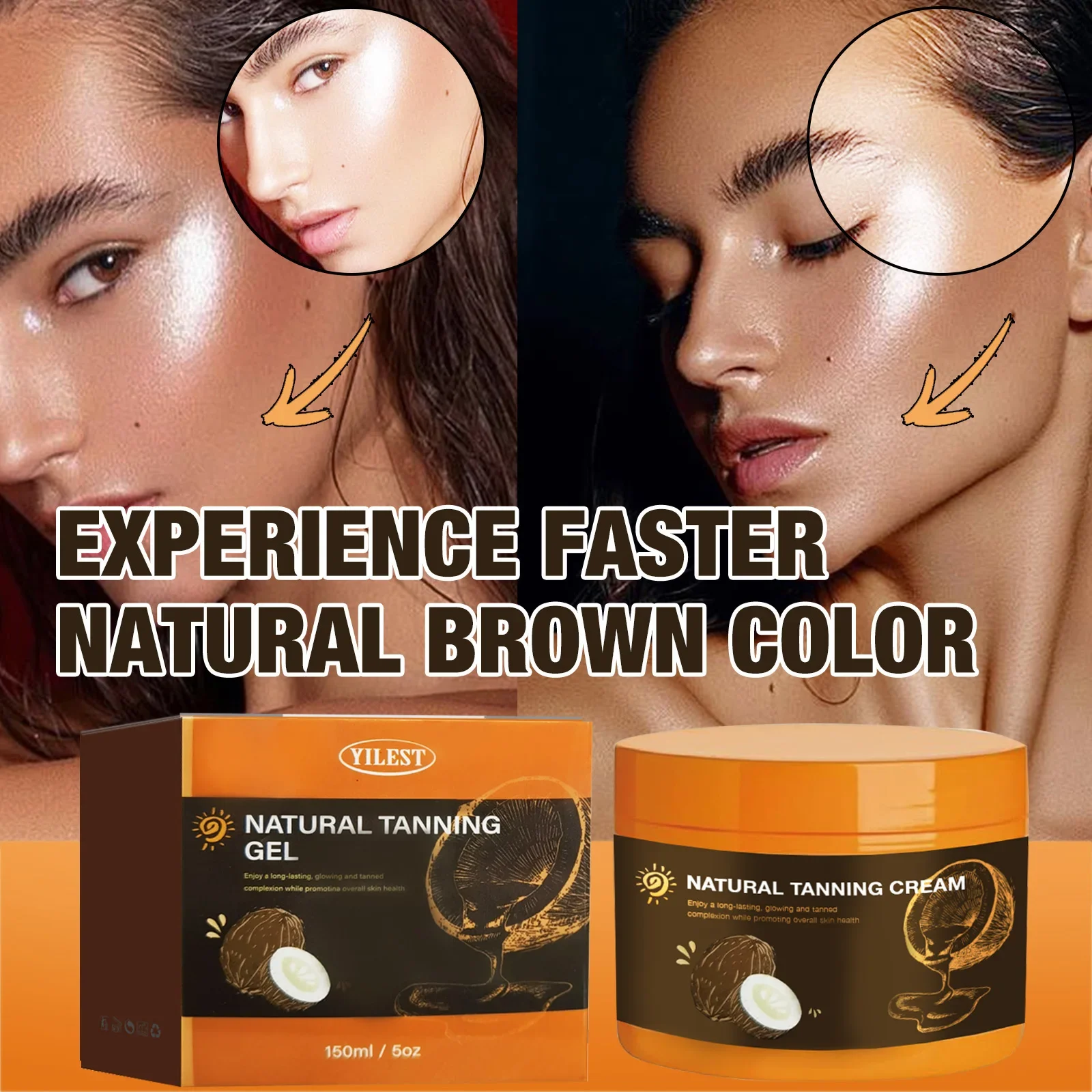 Gel Bronceador de Lujo de 150 ml - Potenciador Natural de Zanahoria para un Bronceado Oscuro y Brillante, Fórmula Calmante Apta para Exteriores y Camas Solares