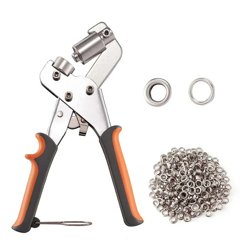 

Grommet Tool Kit Eyelet Kit Grommet Punch Set Including 500Pcs 3/8 Inch Grommets For Fabrics,Canvas,Tarpaulin,And More-New