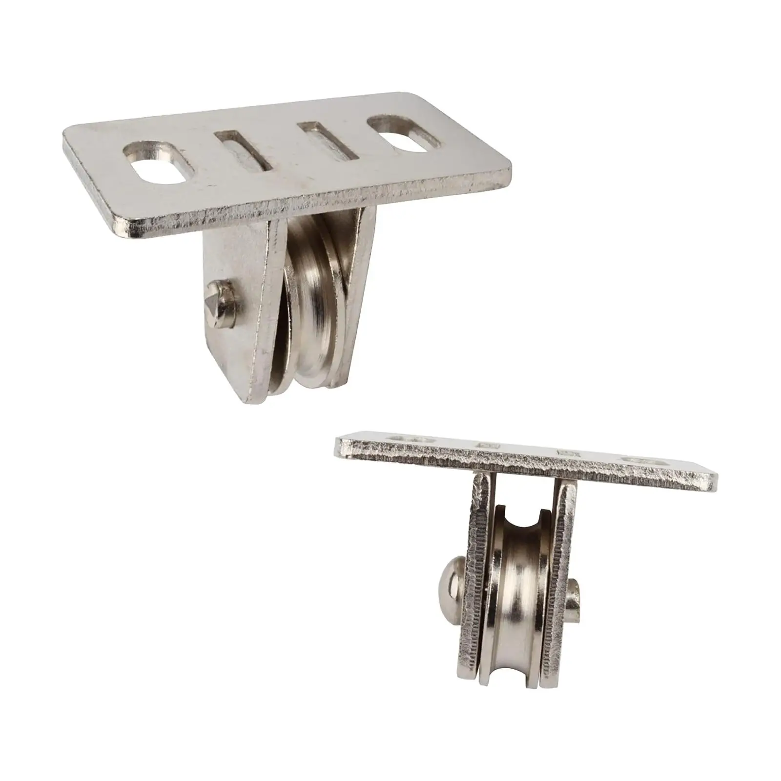 2Pcs Pulley Block Silent Multifunctional Track Rail Fixed Pulley for Wire Rope Guide Winch Sliding Gate Clothesline DIY Projects