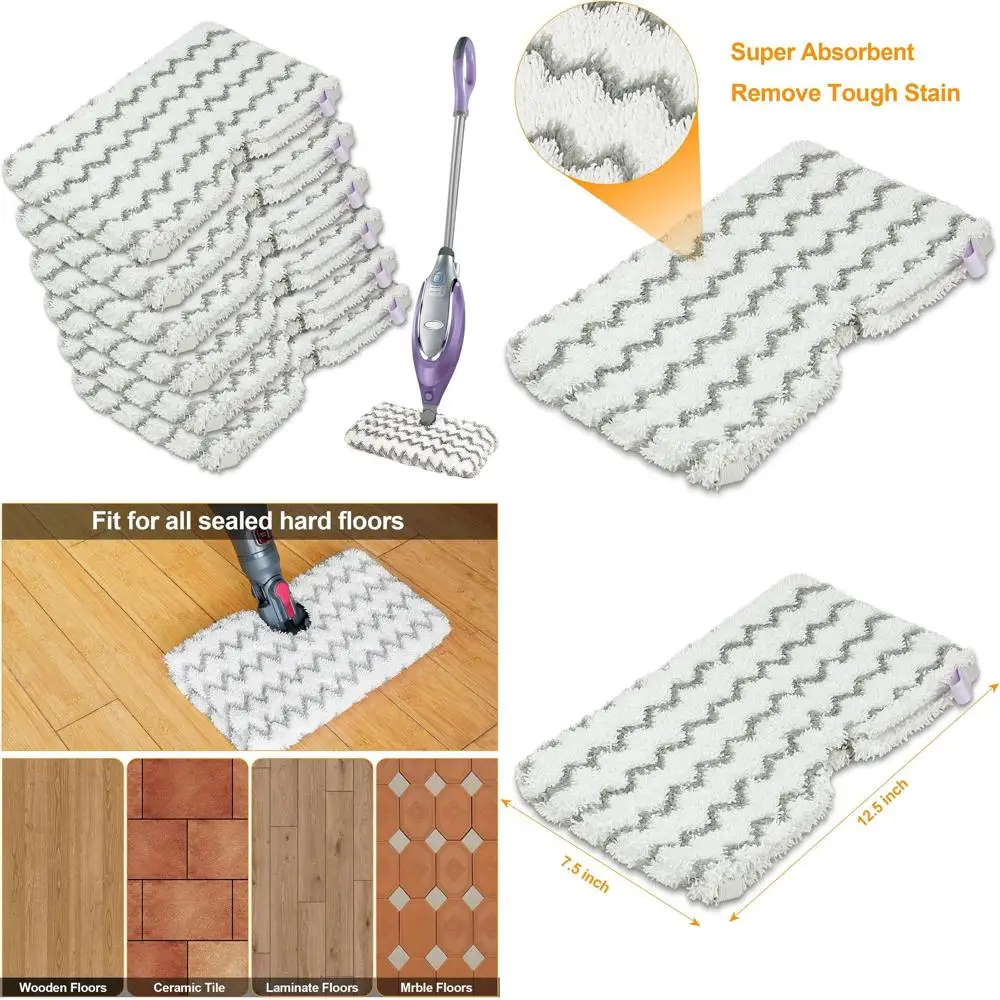 

Shark Steam Pocket Mop Compatible 6-Pack Microfiber Refill Pads for Models S3501, S3550, S3601, S3801, S3901, SE450, S3601D, S39