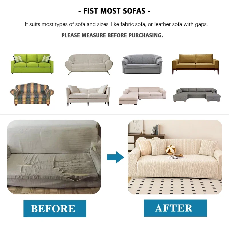 Jacquard Sofa Covers for Living Room Stretch Couch Cover Pets Dogs Friendly Anti Slip Thickened Slipcovers Furniture Protector 4