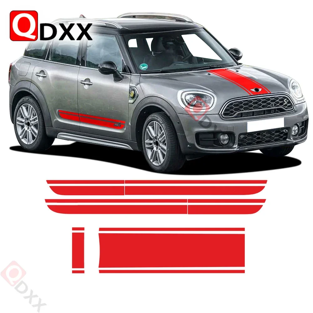 

Car Styling Hood Trunk Door Side Racing Stripe Decal Stickers for MINI Cooper SE All4 Countryman F60 All4 2017 2018 2020