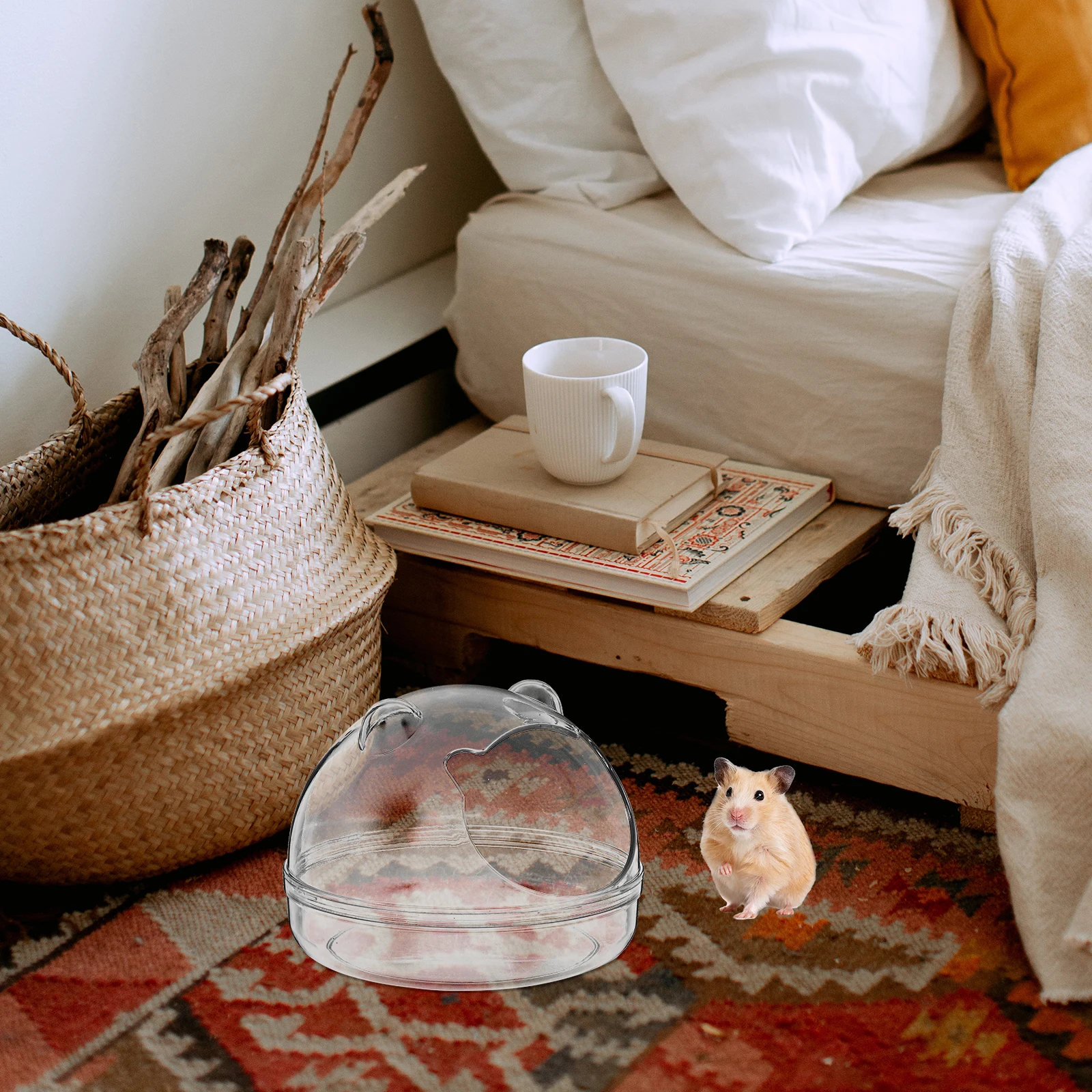 

Hamster Bath Room External Bathtub Anti-Slip Bottom Easy Clean Pet Bathing Tub Sand Bath Container Small Pet Bathroom