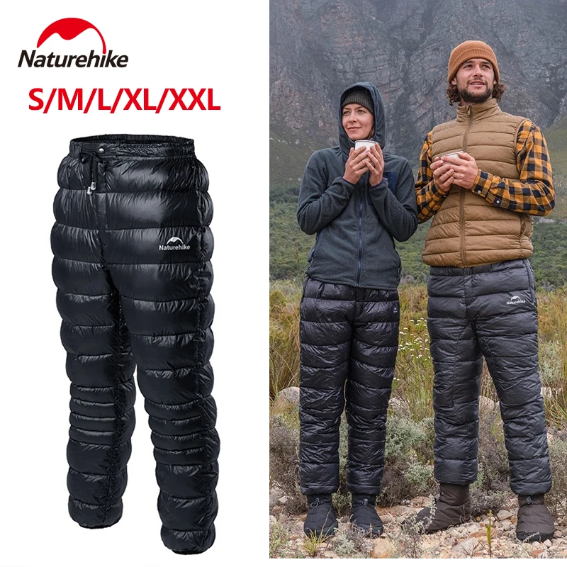 Naturehike Outdoor White Down Duck Pants Ultralight Camping Hiking 20D 400T Nylon Winter Warm Thickening Trouser Waterproof