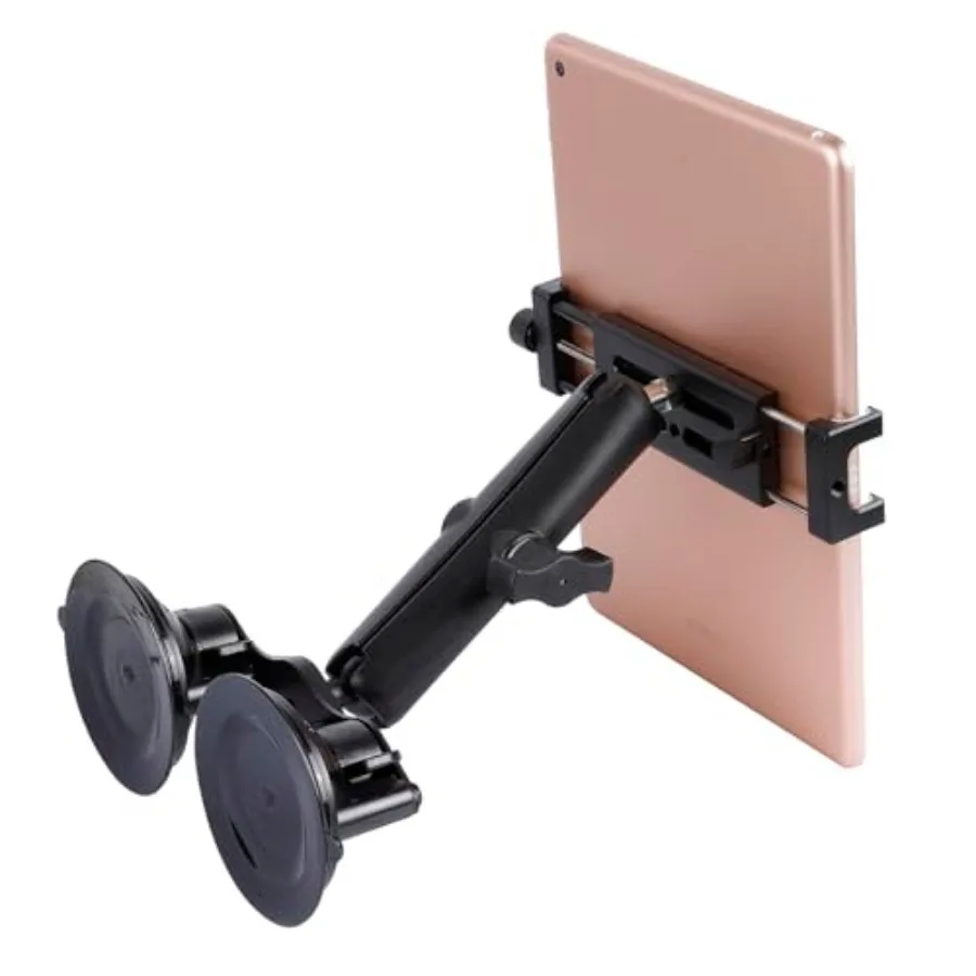 

Aluminum Tablet Holder with Dual Suction Cup Base for Car/Boat Windshield Tablet Stand Fits iPad Air 13" M2 2024 iPad Pro 12.9"