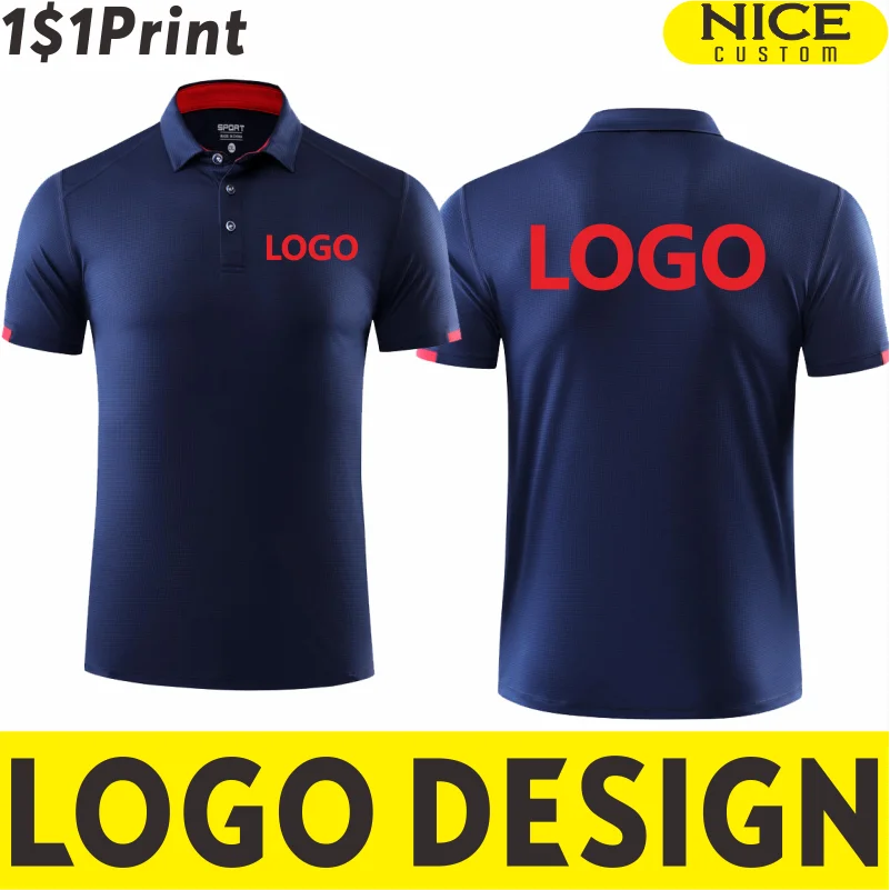

Quick-drying Sports Polo Shirt Custom Print Company Brand Logo Casual Short Sleeved Polo Embroidery Printing Personality Patter