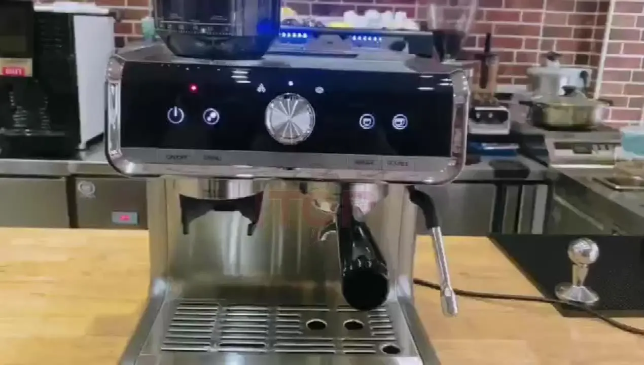 Office Espresso Coffee Maker and Grinder Semi-automatic 15 Bar Cappuccino Coffee Machine Commercial Latte Maker