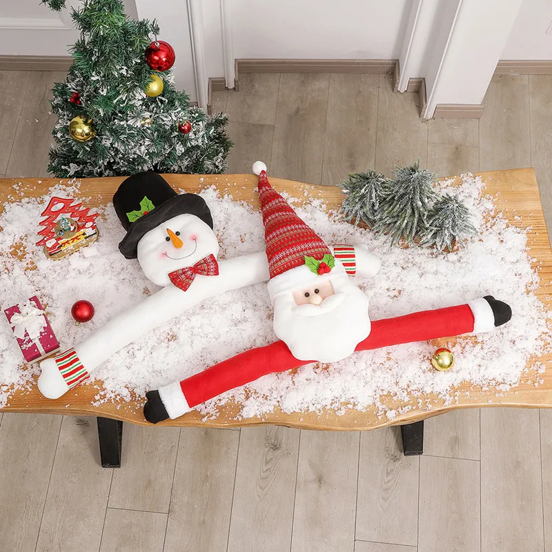 New Long Arm Santa Claus Snowman Christmas Tree Topper Festive Christmas Tree Topper Window Decoration Props Easy to Install
