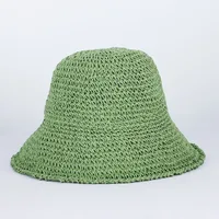 Womens Straw Sun Hat Woven Bucket Hat Fishing Hat Beach Hat Foldable Cap Solid Color Straw Beach Hat Summer - Image 6