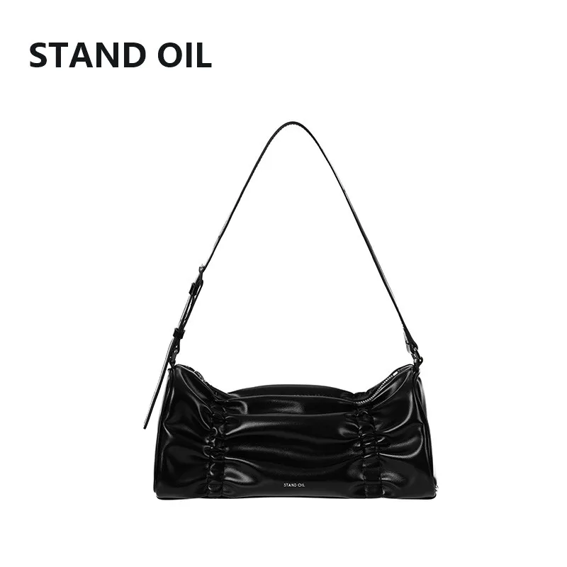 STAND OIL Korean niche pleated bag single shoulder hand-held women\'s bag new product