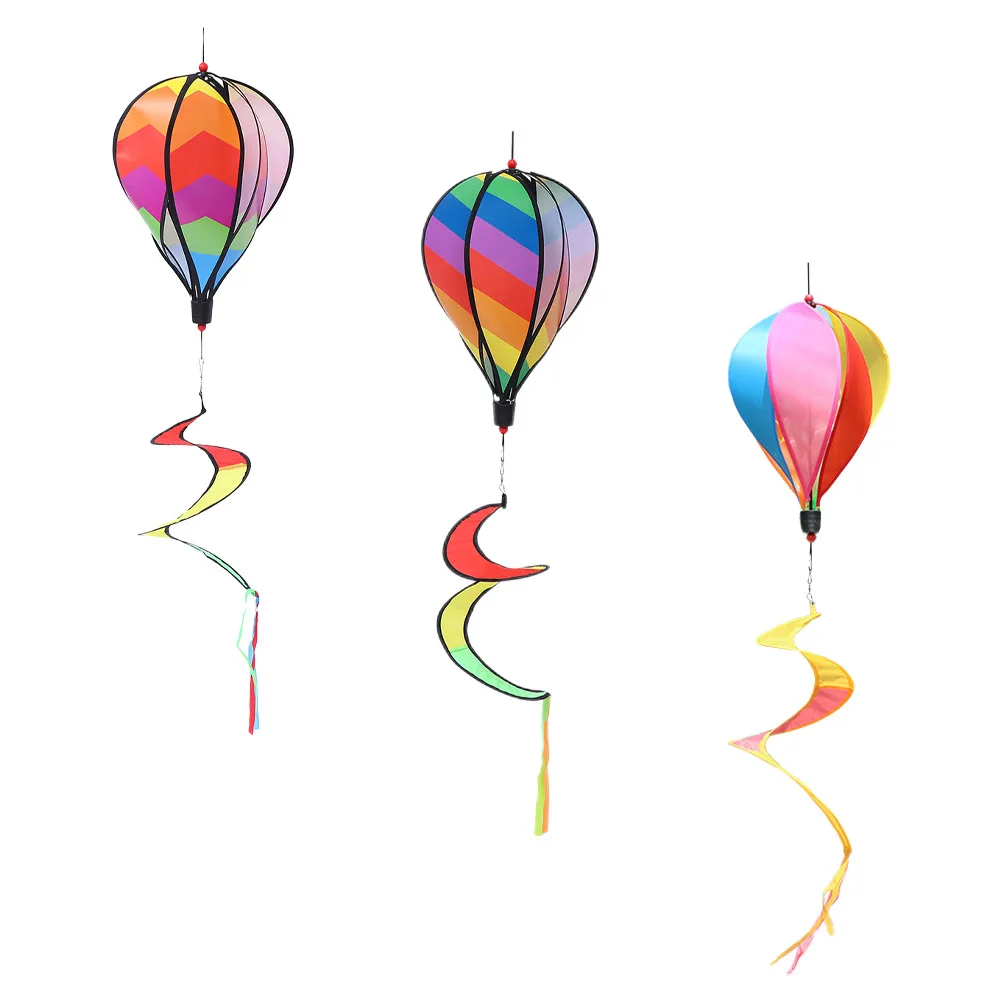 

3 Pcs Windmill String Decorations Colorful Hot Air Balloon Garden Outdoor Yard Spinner Spinners Delicate Visual Effect