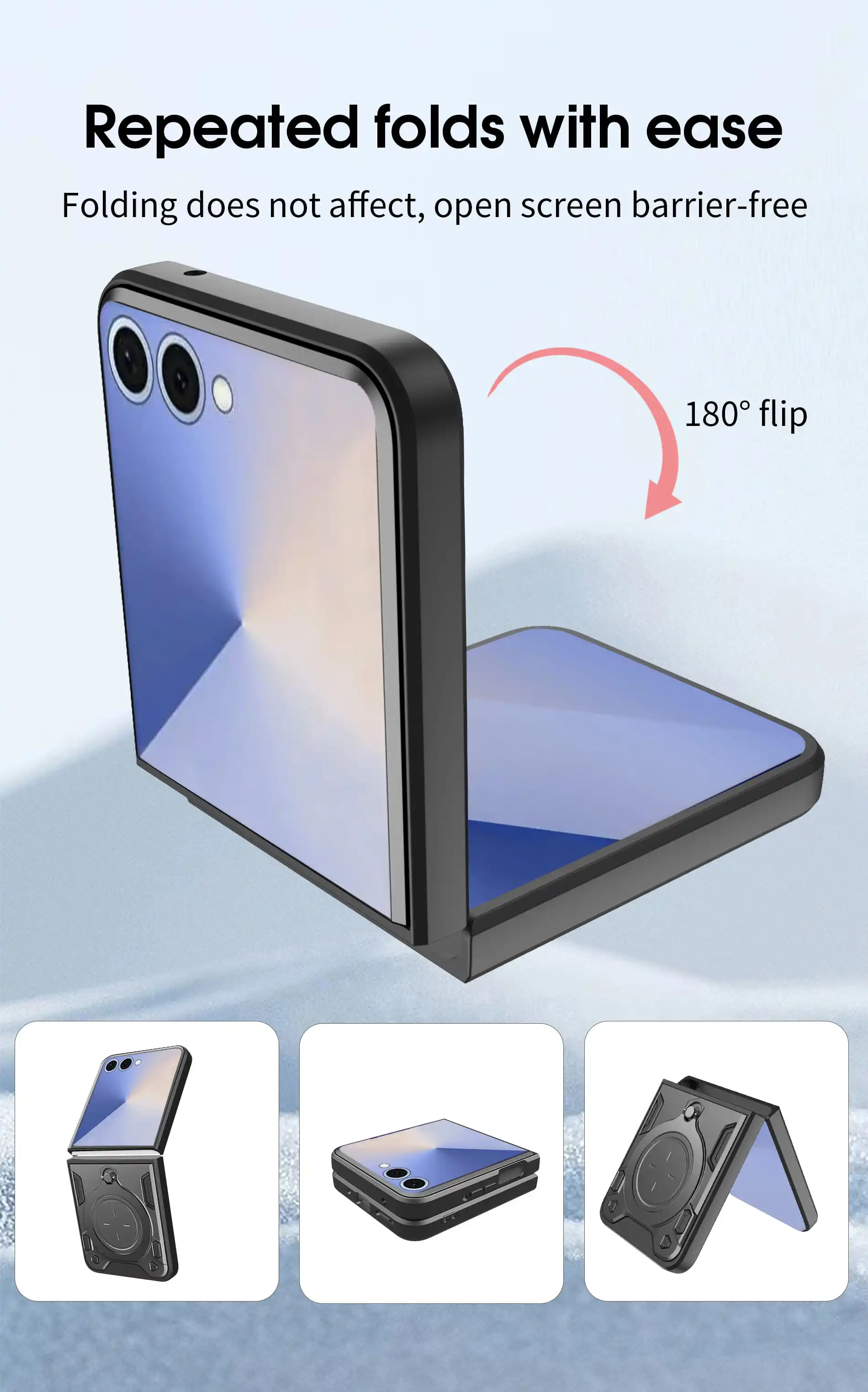 Custodia per Samsung Galaxy Z Flip7 Protezione magnetica per fotocamera Z Flip6 Flip5 Cover 360 Ruota cavalletto Armatura Anello Fonda Capa