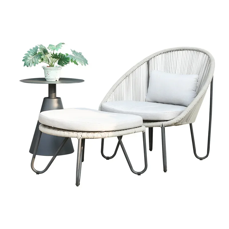 Outdoor rope sofa, villa courtyard balcony garden modern coffee table waterproof and sun protection