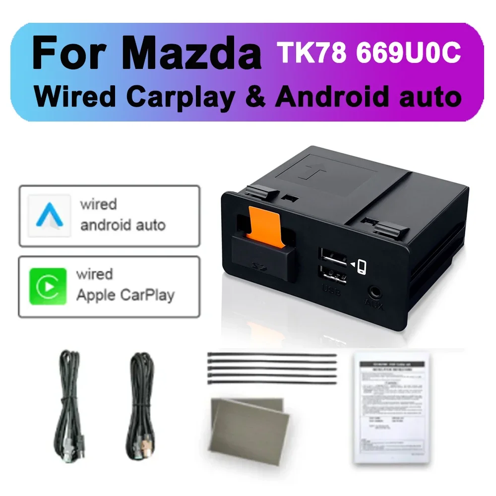 

Upgrade CarPlay Android Auto USB Hub Adapter for Mazda 2 3 6 CX3 CX5 CX8 CX9 MX5 miata TK78669U0C Retrofit Kit