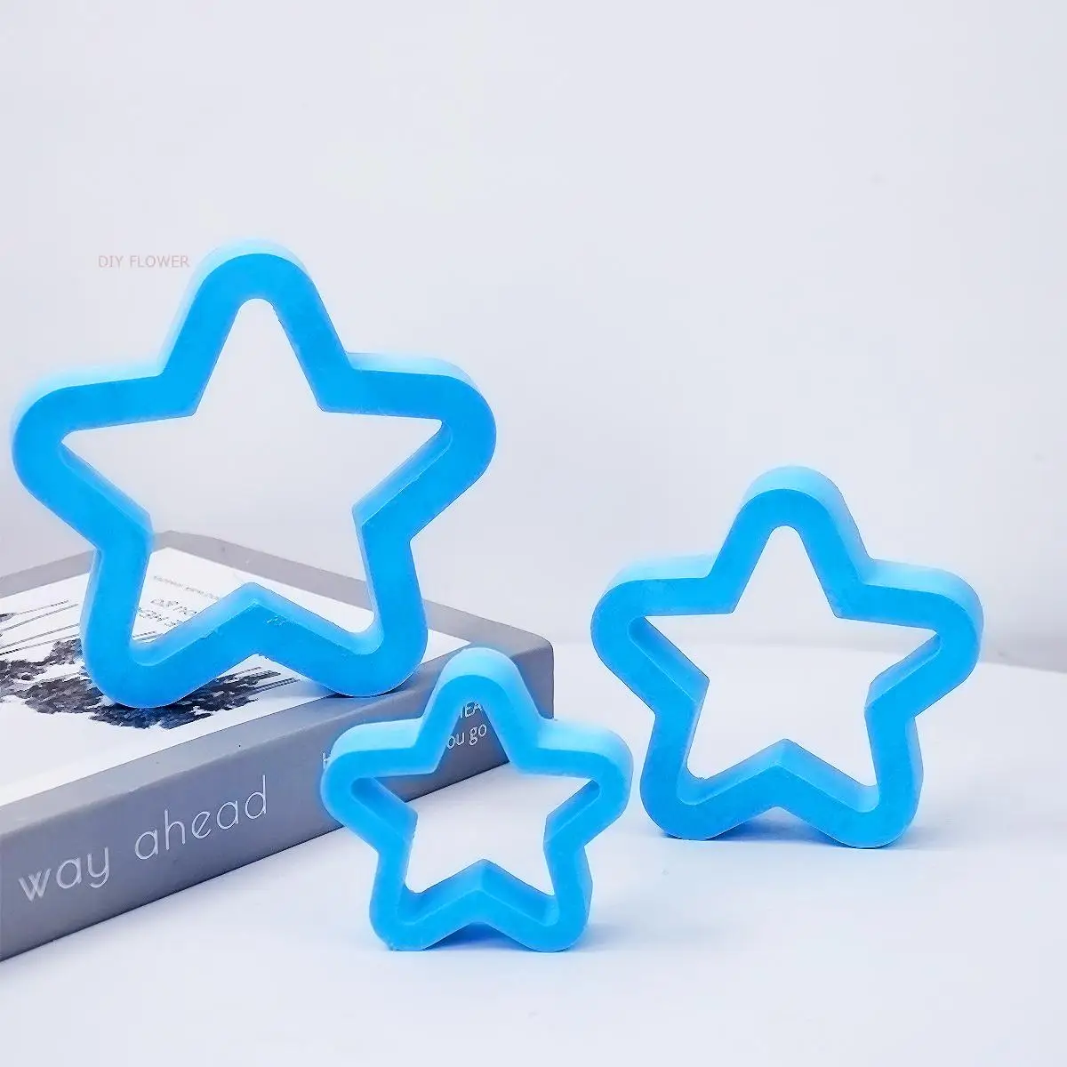 3PCS Hollow Star Silicone Molds Five-pointed Star Concrete Moulds Casting Molds Home Decoration Resin Mold Gypsum Plaster Mould