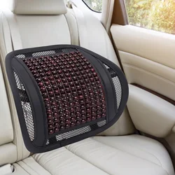 Car Back Support Chair Wood Beads Chair Support Massage Lumbar Waist Cushion Mesh Ventilate Cushion Pad For Car Office Trusted