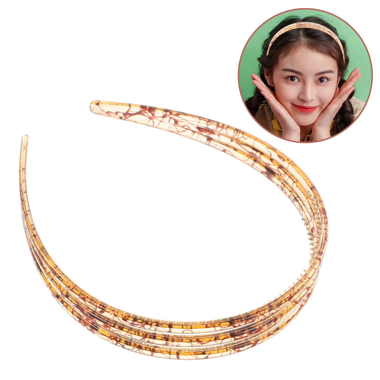 

Women Headband with Teeth Non-Slip Hair Band for Face Washing Spa Workout Yoga Beach Wedding Prom Daily Wear Plastic Hair Comb