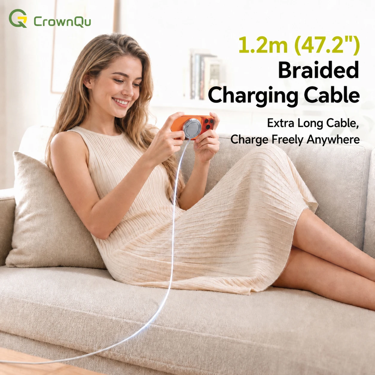 Qi2.2 25W Magnetic Wireless Charger with 47.2" Cable Fast Charging Foldable Stand For iPhone 17 16 15 Pro Max Huawei Xiaomi ipad