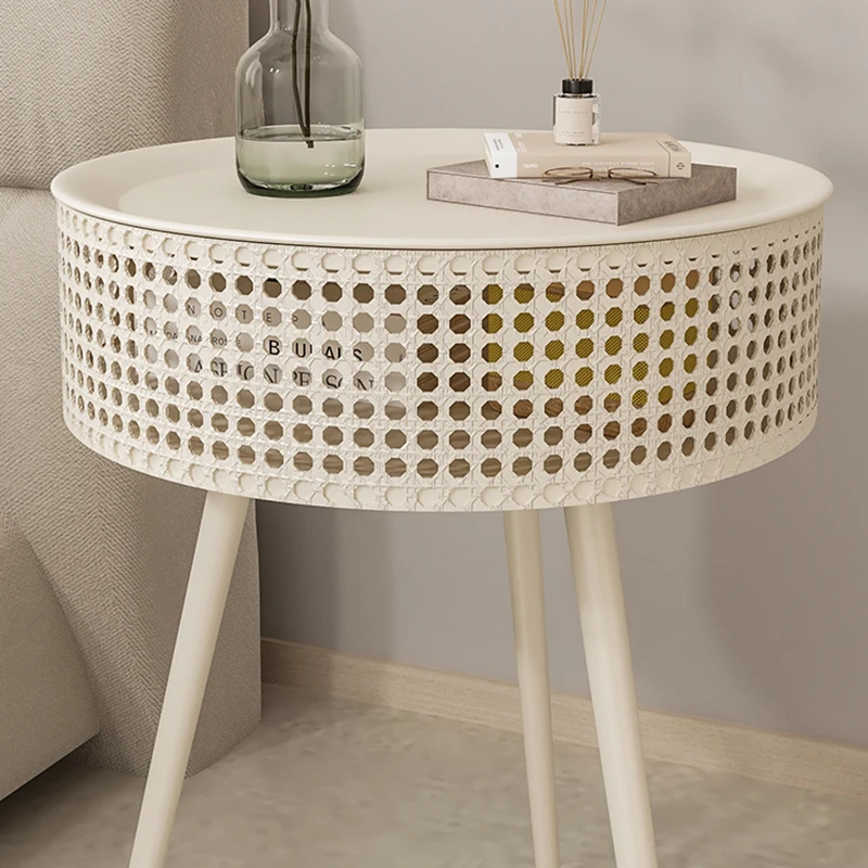 Minimalist Nordic Bedside Tables White Modern Round Small Bed Side Table Auxiliary Nachtkastje Bedroom Furniture MQ50CT