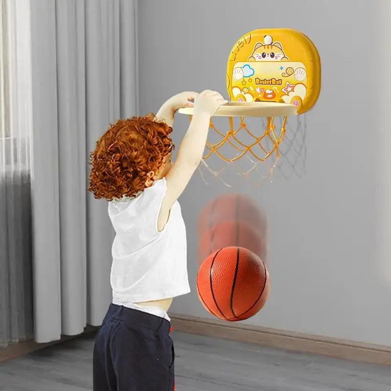 Toddler Basketball Goal Toys Height Adjustable Basketball Hoops & Goals Silent Toy Basketball Products For Active Play