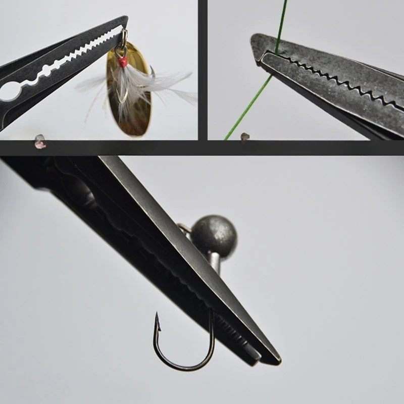 Stainless Steel Fishing Pliers Multifunctional Angling Tackle for Hook Removing, Line Cutting and Split‑Ring Opening