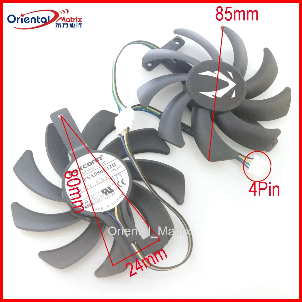 PVA080E12R 85mm 12V 0.50A 4Pin VGA Fan For ZOTAC GAMING GTX1660 Twin Fan Video Graphics Card Cooler Cooling Fan