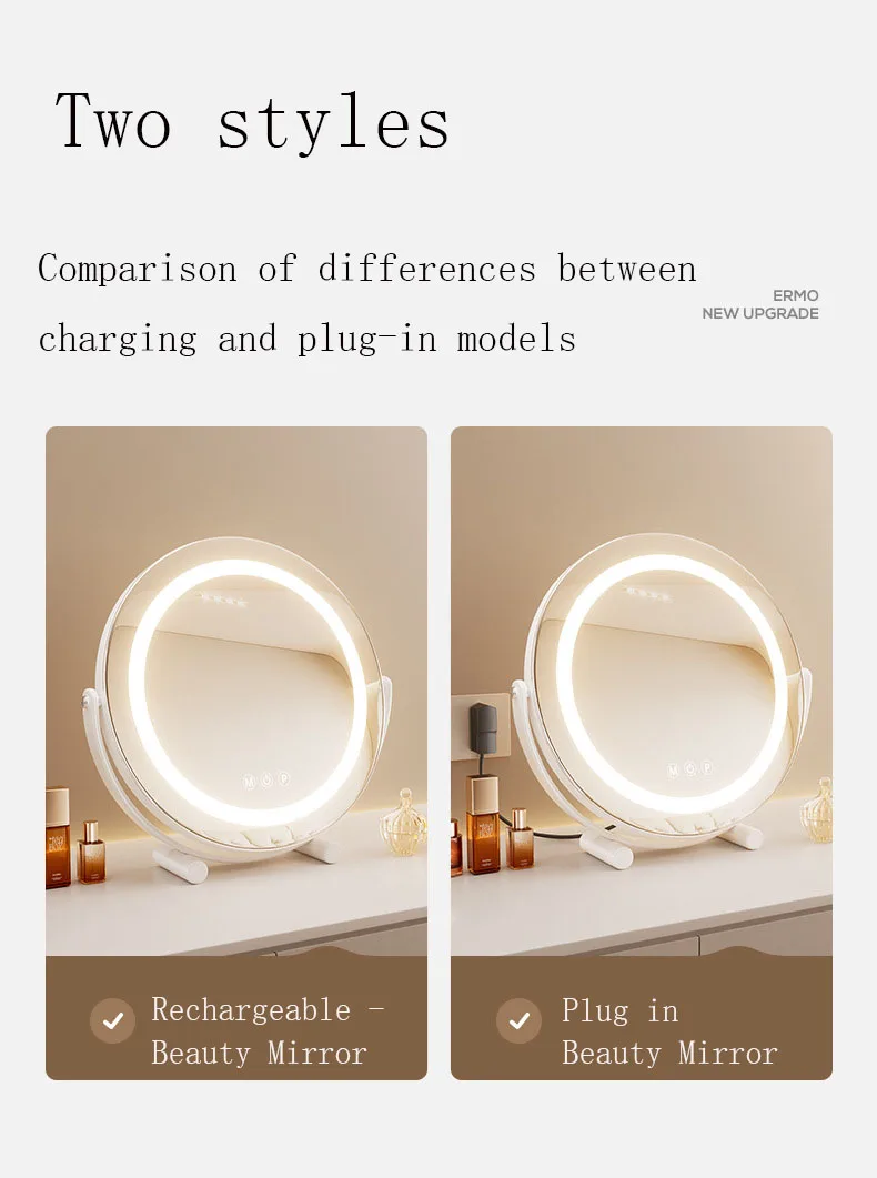 Imagem -06 - Espelho de Maquiagem Led com Luz Espelho de Maquiagem Desktop Luxo Internet Celebrity Intelligent Dressing Mirror