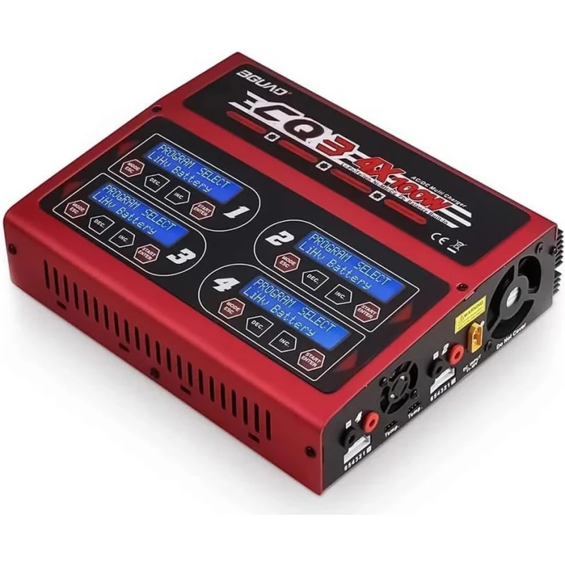 BGUAD CQ3 10A 100W 1-6S 100Wx4/10Ax4 Balance Charger with JST_XH Adapter Board for LiPo Life NiMH NiCd Battery